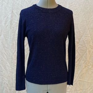 Vintage Crew Neck Marled Navy Sweater